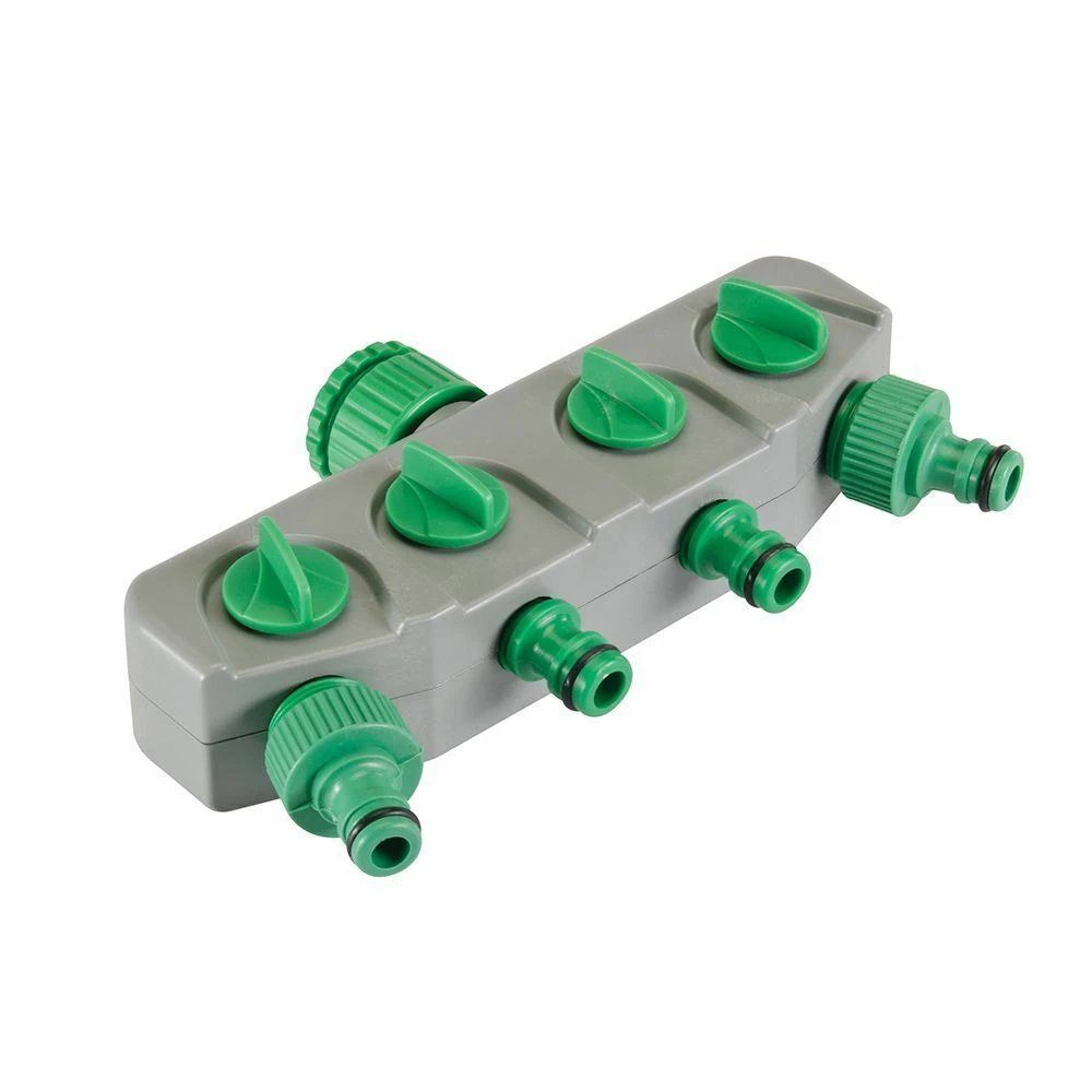 Silverline 4-Way Adaptor Hose Tap Connector 3/4in & 1/2in Male 1 Silverline 4-Way Adaptor Hose Tap Connector 3/4in & 1/2in Male