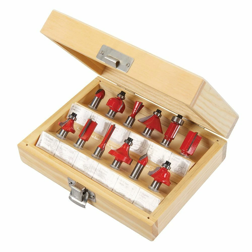 Silverline 8mm TCT Router Bit Cutter Set 12 Piece 1 Silverline 8mm TCT Router Bit Cutter Set 12 Piece