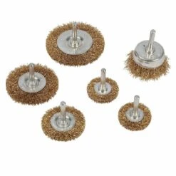 Silverline Brassed Steel Wire Wheel & Cup Brush Set 6 Piece