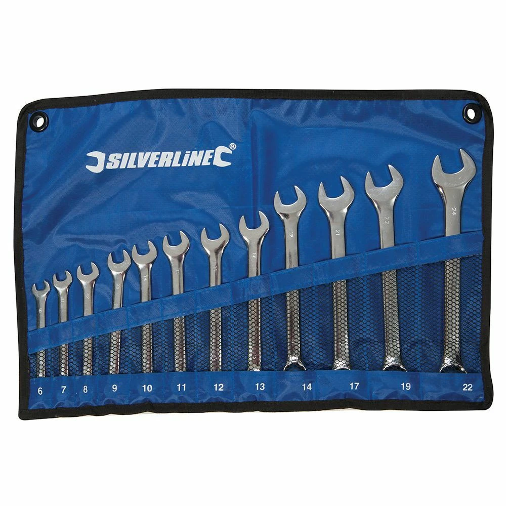 Silverline Combination Spanner Set 12 Piece (6-22mm) 1 Silverline Combination Spanner Set 12 Piece (6-22mm)