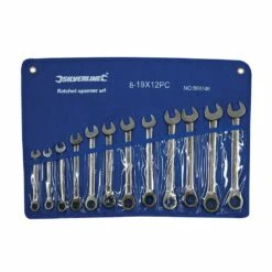 Silverline Fixed Head Ratchet Spanner Set 12 Piece (8-19mm)