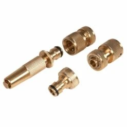 Silverline Hose Fittings Set Brass 4 Piece 4pce