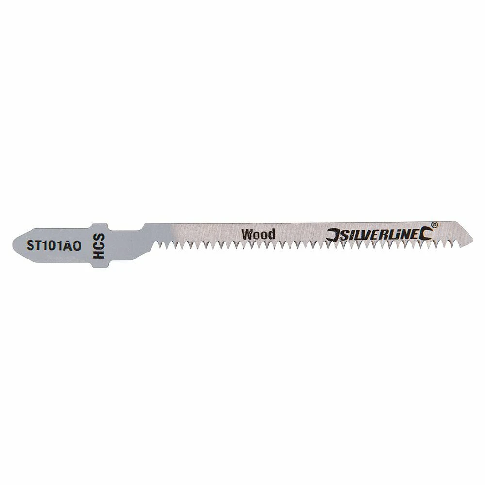 Silverline Jigsaw Blades For Wood Pack Of 5 - Curved Fine Cut - ST101AO 1 Silverline Jigsaw Blades For Wood Pack Of 5 - Curved Fine Cut - ST101AO