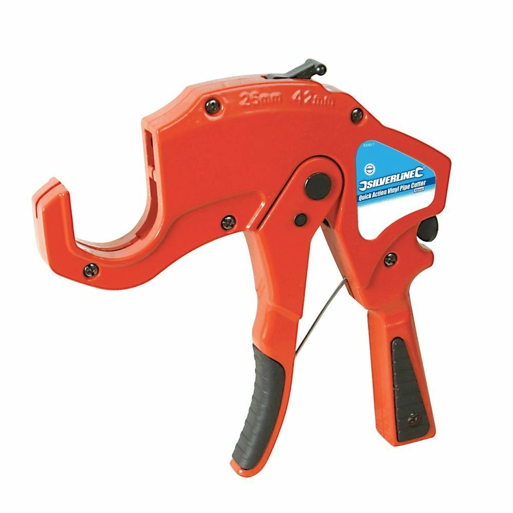 Silverline Quick Action Plastic Pipe Cutter 42mm 1 Silverline Quick Action Plastic Pipe Cutter 42mm