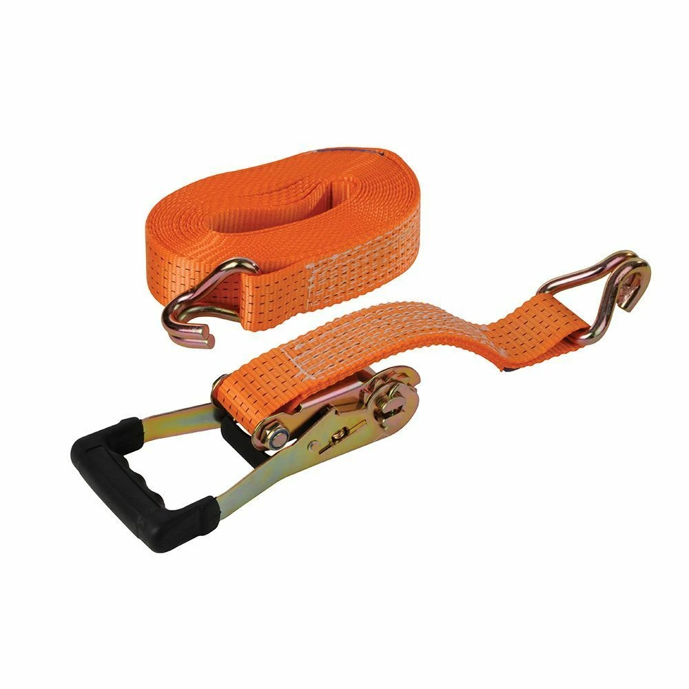 Silverline Rubber-Handled Ratchet Tie Down Strap J-Hook 8m X 50mm 4600kg 1 Silverline Rubber-Handled Ratchet Tie Down Strap J-Hook 8m X 50mm 4600kg