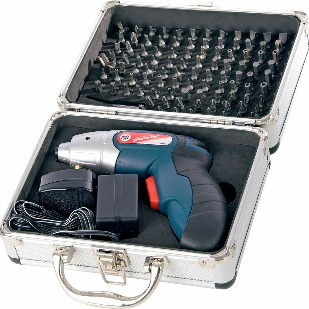 Silverline Silverstorm 3.6v Li-Ion Cordless Screwdriver & Bits Set 102 Piece 3 Silverline Silverstorm 3.6v Li-Ion Cordless Screwdriver & Bits Set 102 Piece - Image 3