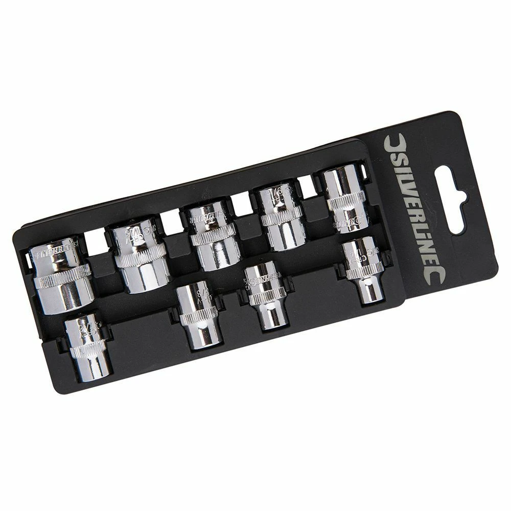Silverline Socket Set 3/8in Drive Imperial 9 Piece (1/4 - 3/4in) 1 Silverline Socket Set 3/8in Drive Imperial 9 Piece (1/4 - 3/4in)