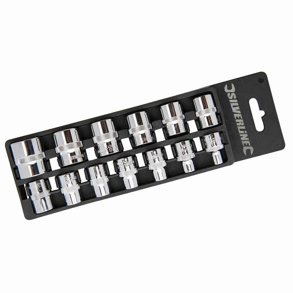 Silverline Socket Set 3/8in Drive Metric 13 Piece (6-21mm) 1 Silverline Socket Set 3/8in Drive Metric 13 Piece (6-21mm)