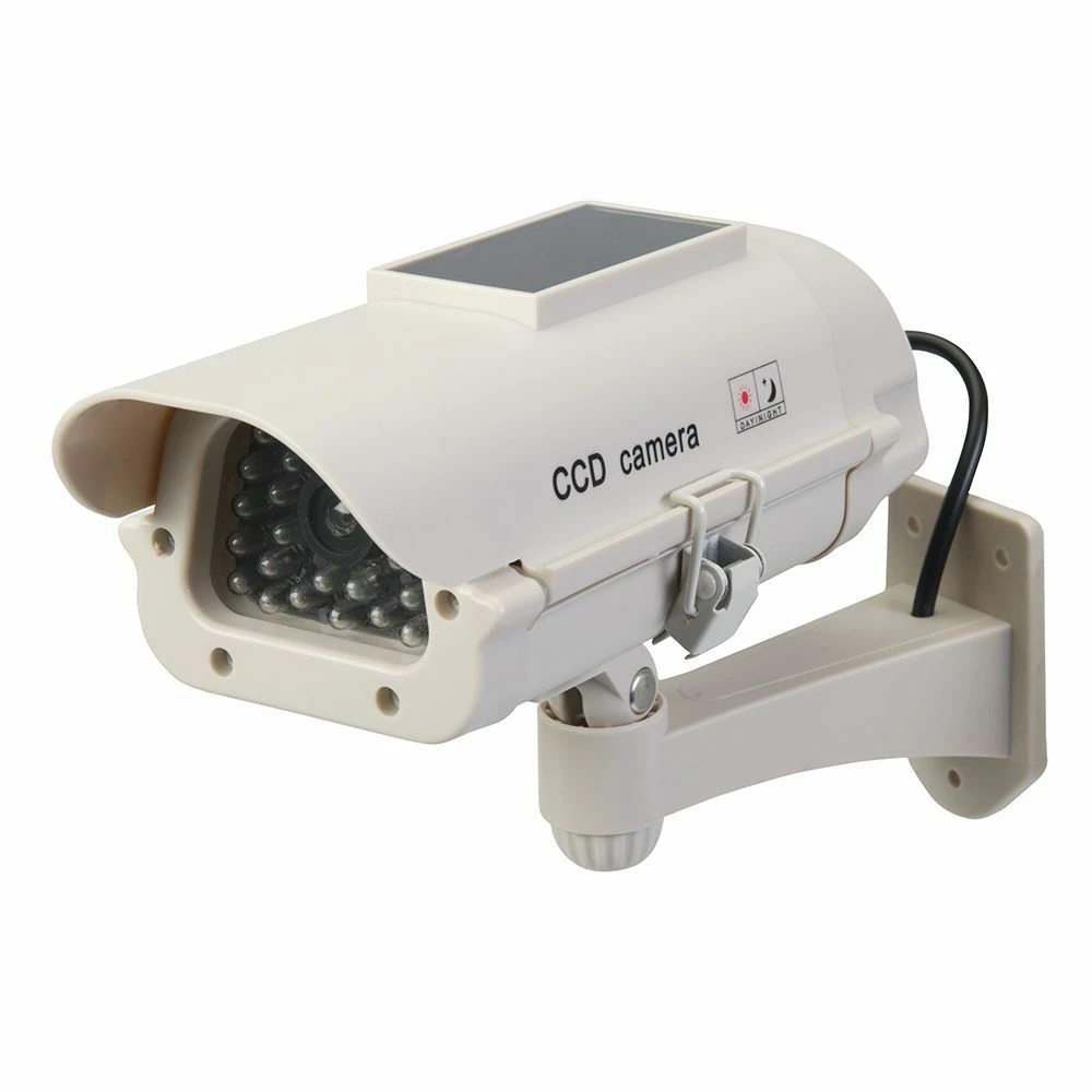 Silverline Solar-Powered Dummy CCTV Camera With Flashing LED Light 1 Silverline Solar-Powered Dummy CCTV Camera With Flashing LED Light