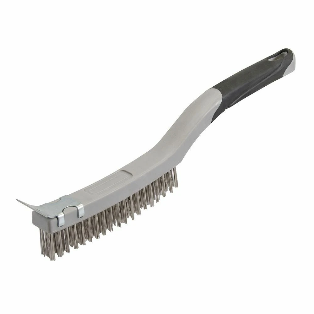 Silverline Stainless Steel Wire Brush 3 Row With Scraper 1 Silverline Stainless Steel Wire Brush 3 Row With Scraper