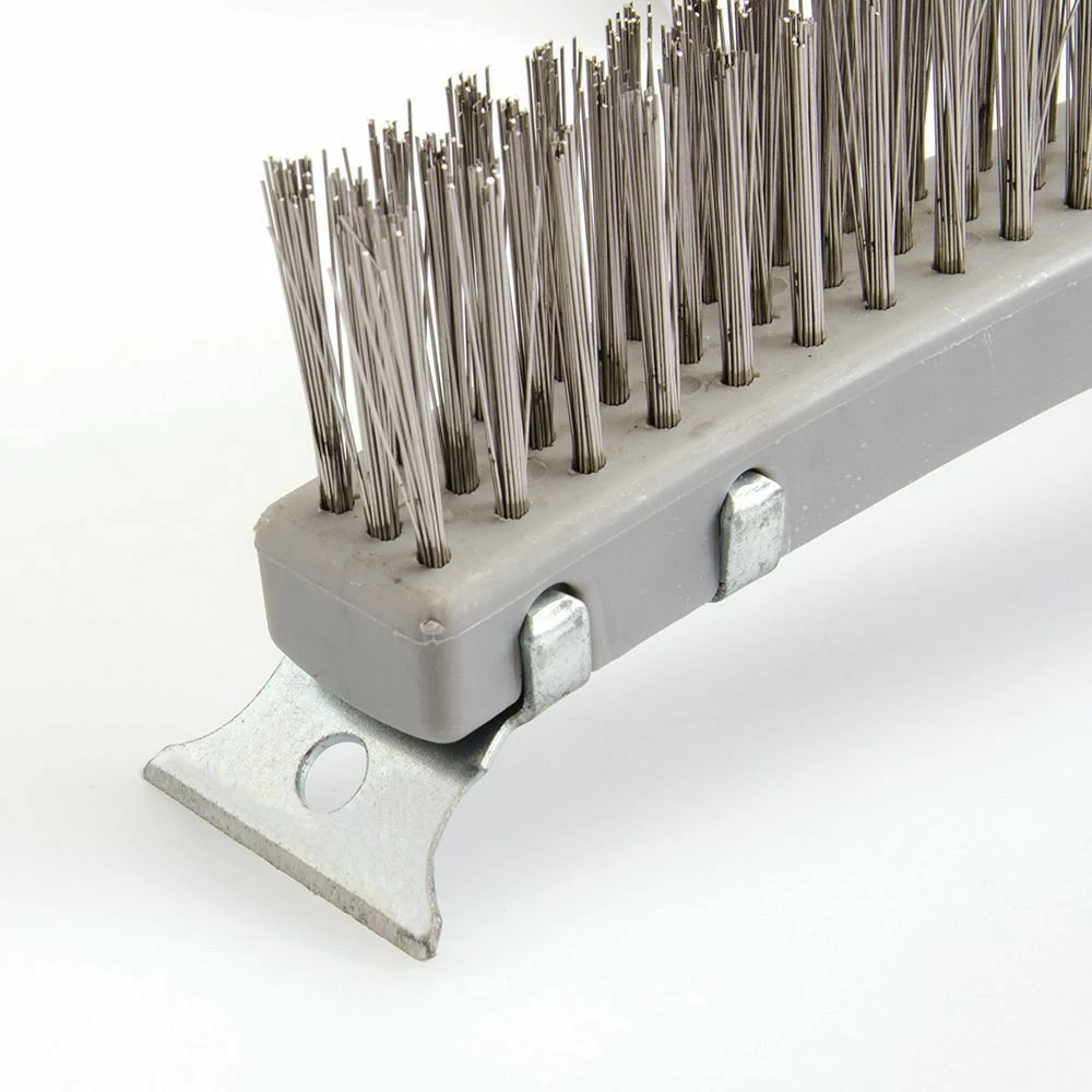 Silverline Stainless Steel Wire Brush 3 Row With Scraper 2 Silverline Stainless Steel Wire Brush 3 Row With Scraper - Image 2