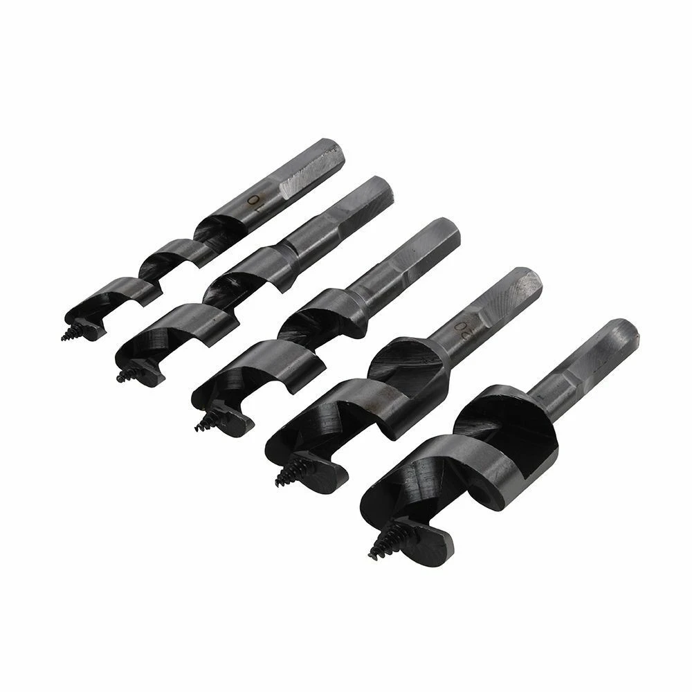 Silverline Stubby Wood Auger Drill Bit Set 5 Piece 1 Silverline Stubby Wood Auger Drill Bit Set 5 Piece