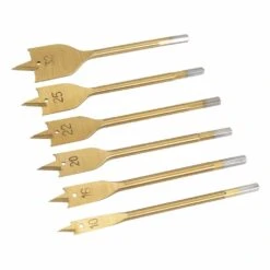 Silverline Titanium-Coated Flat Wood Drill Bit Set 6 Piece