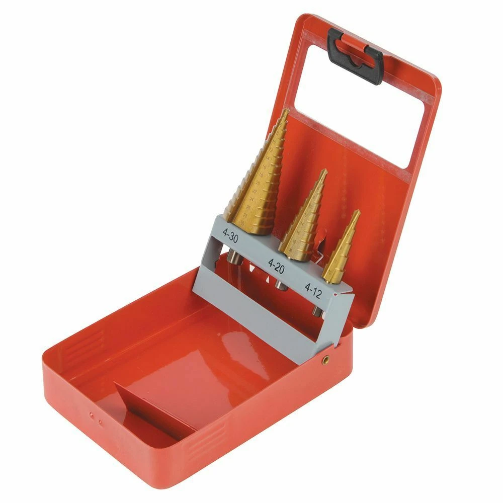 Silverline Titanium-Coated HSS Step Drill Set Metric 3 Piece 2 Silverline Titanium-Coated HSS Step Drill Set Metric 3 Piece - Image 2