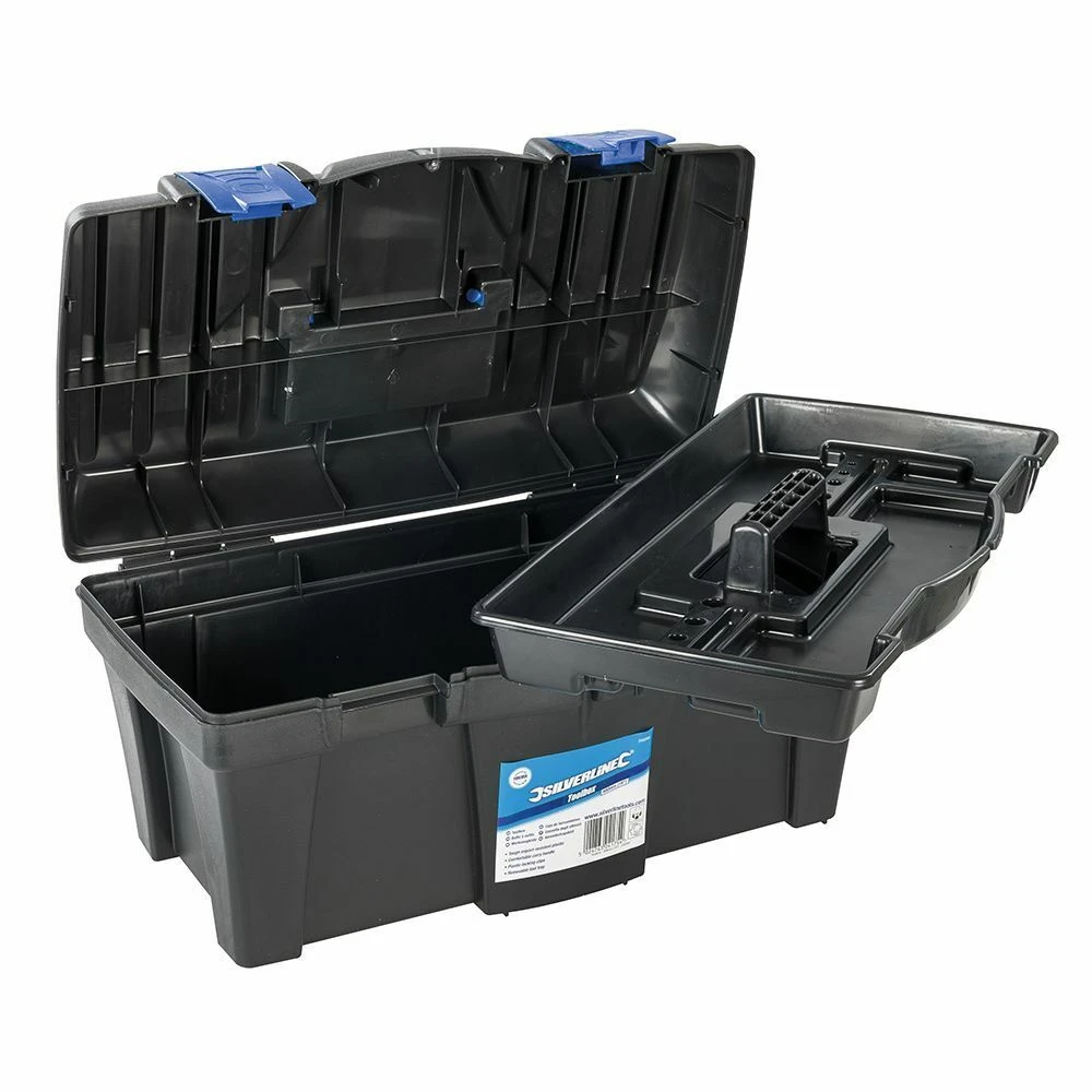 Silverline Tough Plastic Toolbox 460x240x225mm 1 Silverline Tough Plastic Toolbox 460x240x225mm
